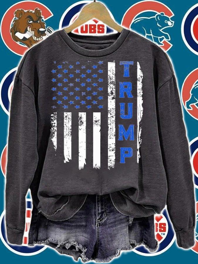 Trump Police Thin Blue Line Republican USA Flag T-Shirt t-shirt
