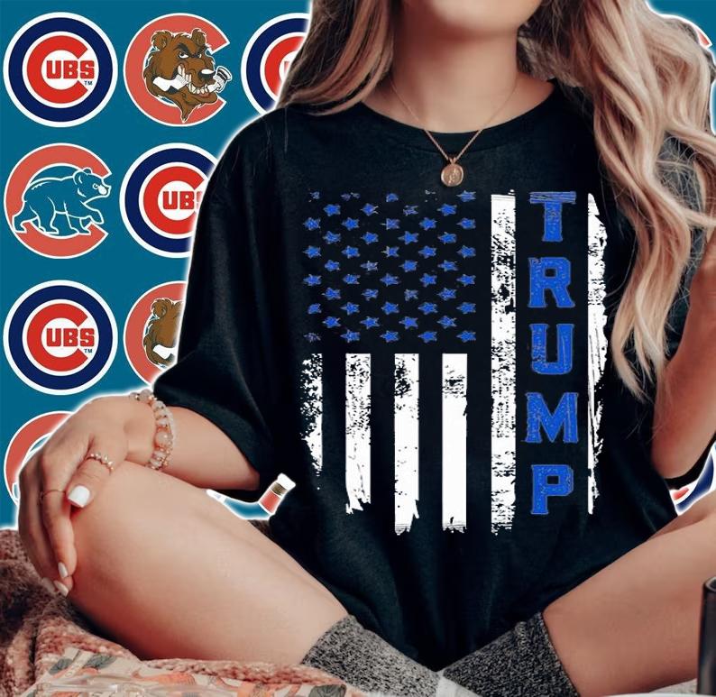 Trump Police Thin Blue Line Republican USA Flag T-Shirt t-shirt
