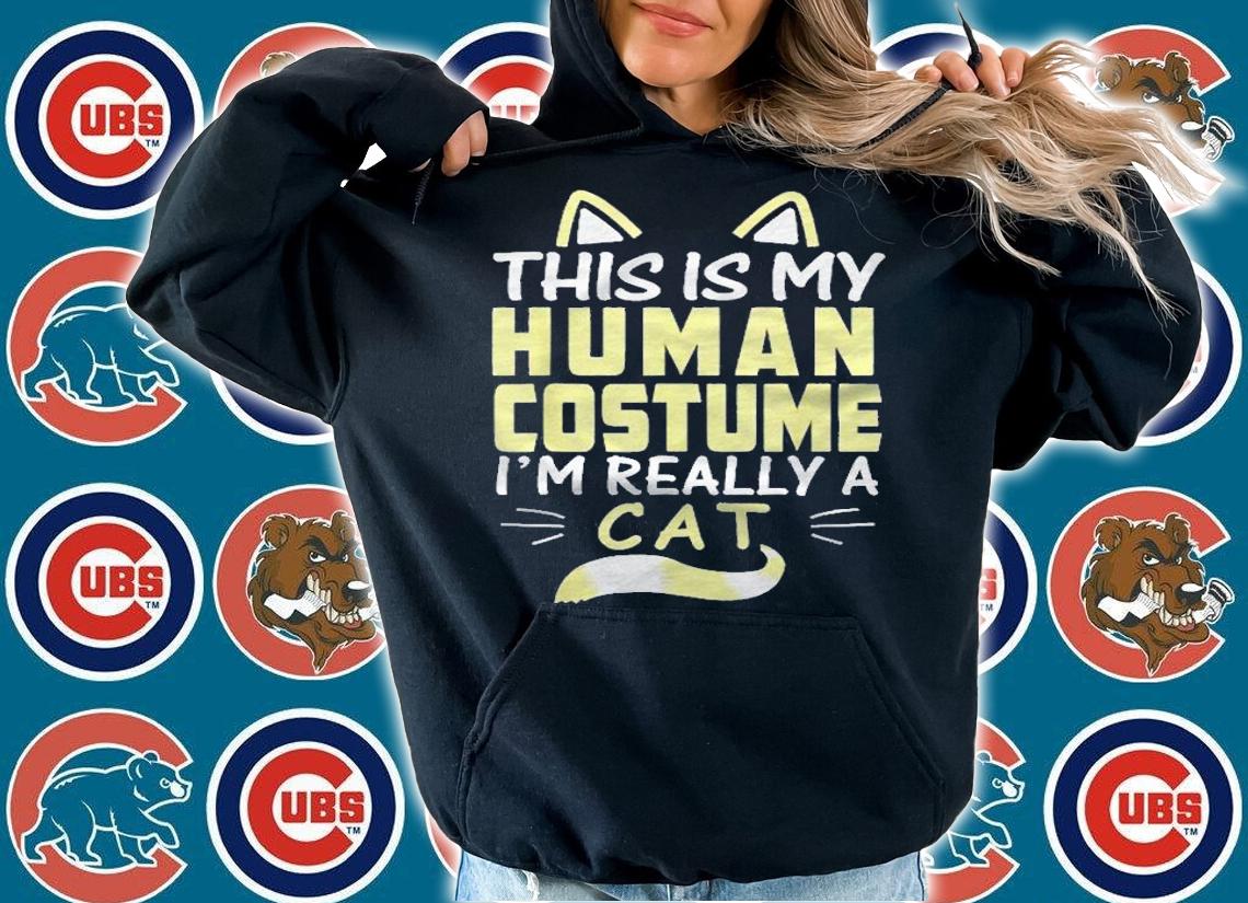 Funny Halloween Cat Ears And Tail Tshirt Human Costume Shirt t-shirt