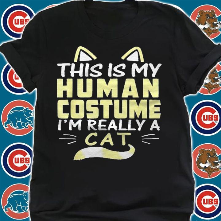 Funny Halloween Cat Ears And Tail Tshirt Human Costume Shirt t-shirt
