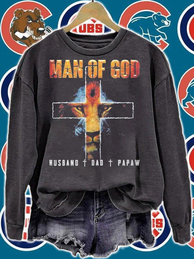 Man Of God Husband Dad Papaw Christian Shirt t-shirt sweatshirt