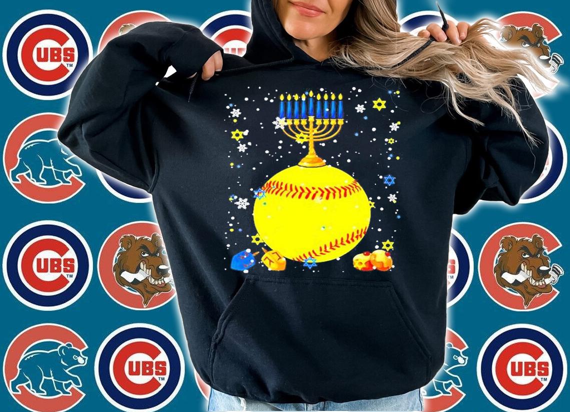 Menorah Hanukkah Menorah Jewish Proud Softball T-Shirt t-shirt