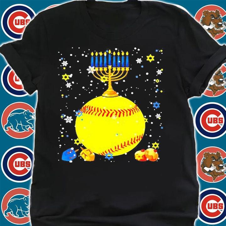 Menorah Hanukkah Menorah Jewish Proud Softball T-Shirt t-shirt