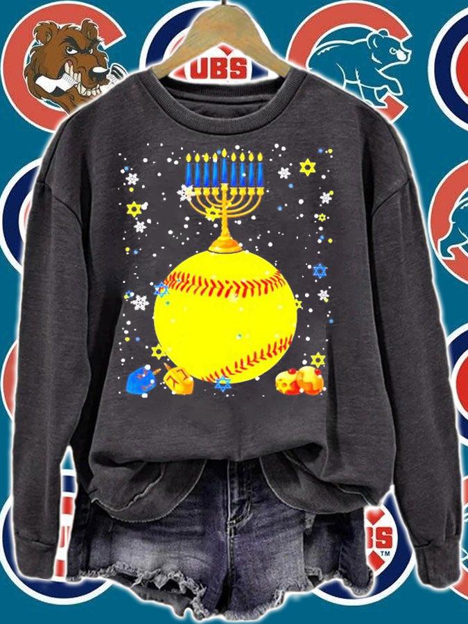 Menorah Hanukkah Menorah Jewish Proud Softball T-Shirt t-shirt