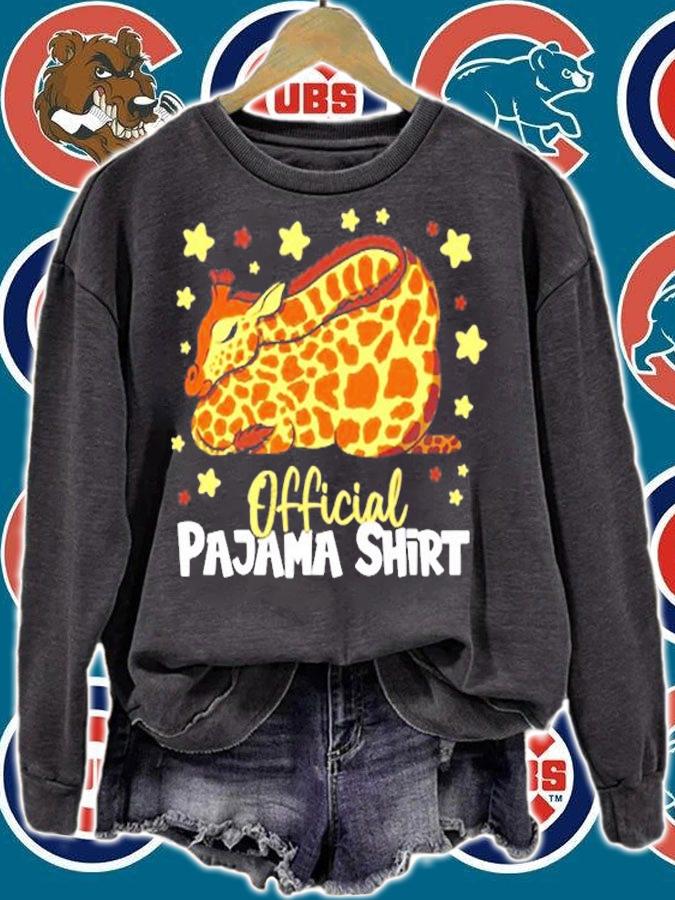 Official Pajama Napping Shirt Cute Lazy Giraffe T-Shirt t-shirt sweatshirt