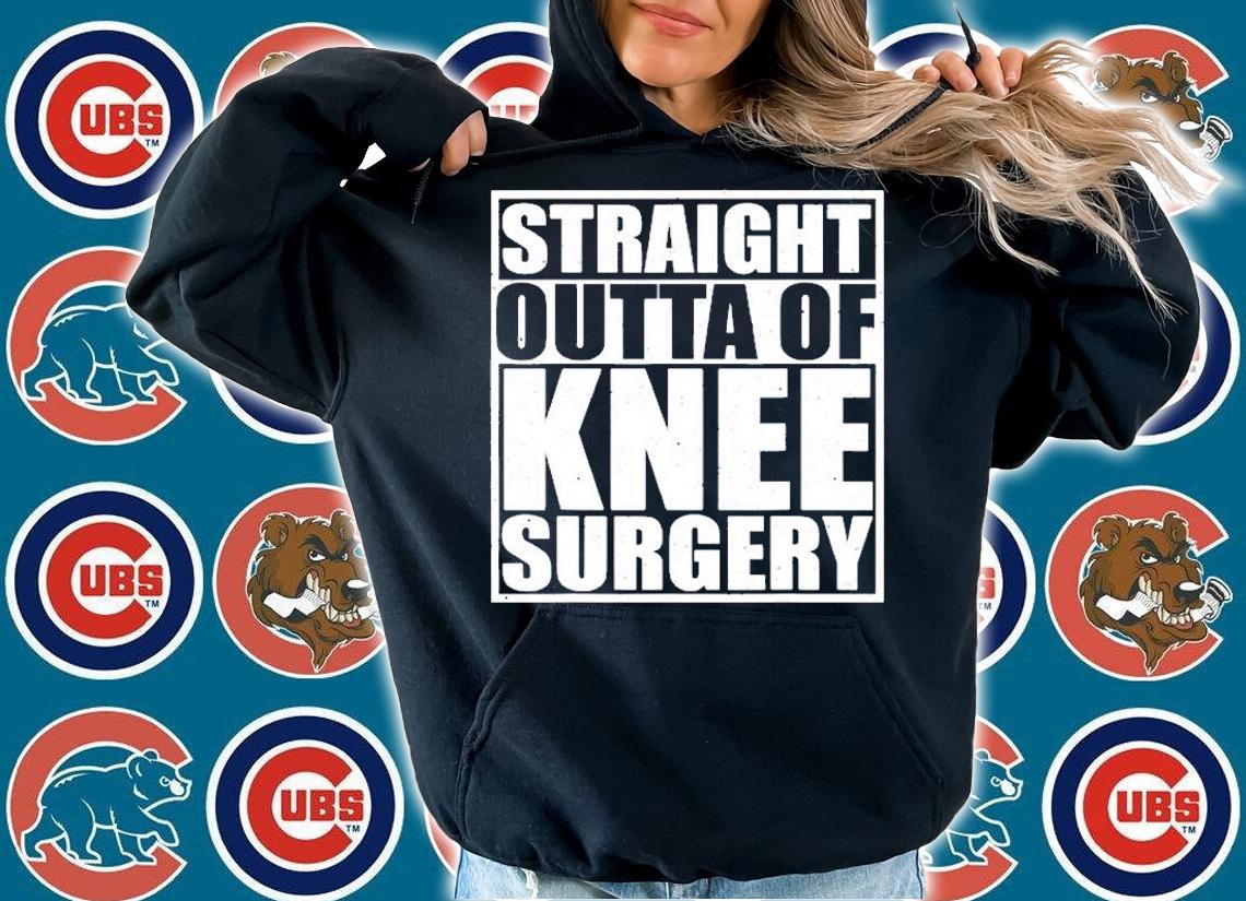 Straight Outta Knee Surgery Apparel Funny Get Well Gag T-Shirt t-shirt