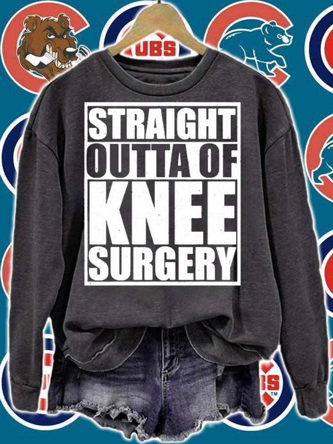 Straight Outta Knee Surgery Apparel Funny Get Well Gag T-Shirt t-shirt