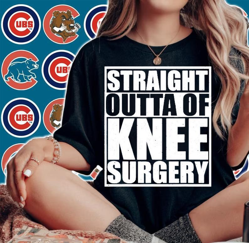 Straight Outta Knee Surgery Apparel Funny Get Well Gag T-Shirt t-shirt