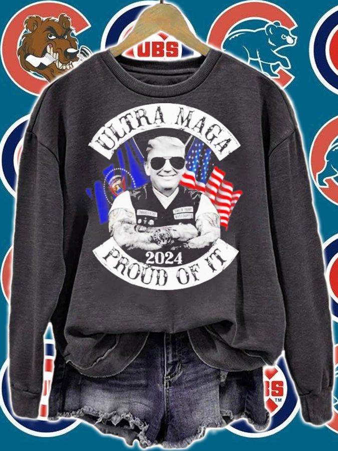 Donald Trump Ultra MAGA Proud Of It 2024 American Flag Shirt t-shirt