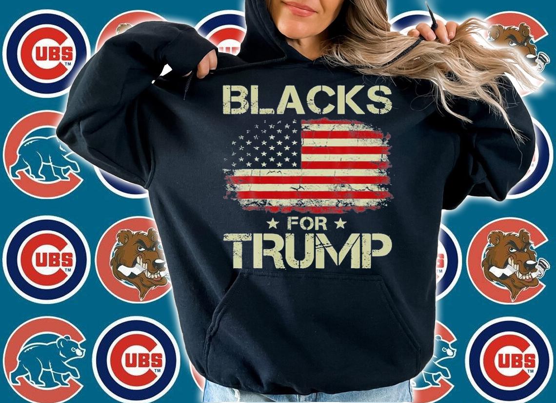 Vintage Blacks For Trump 2024 USA Flag Patriots T-Shirt t-shirt hoodie