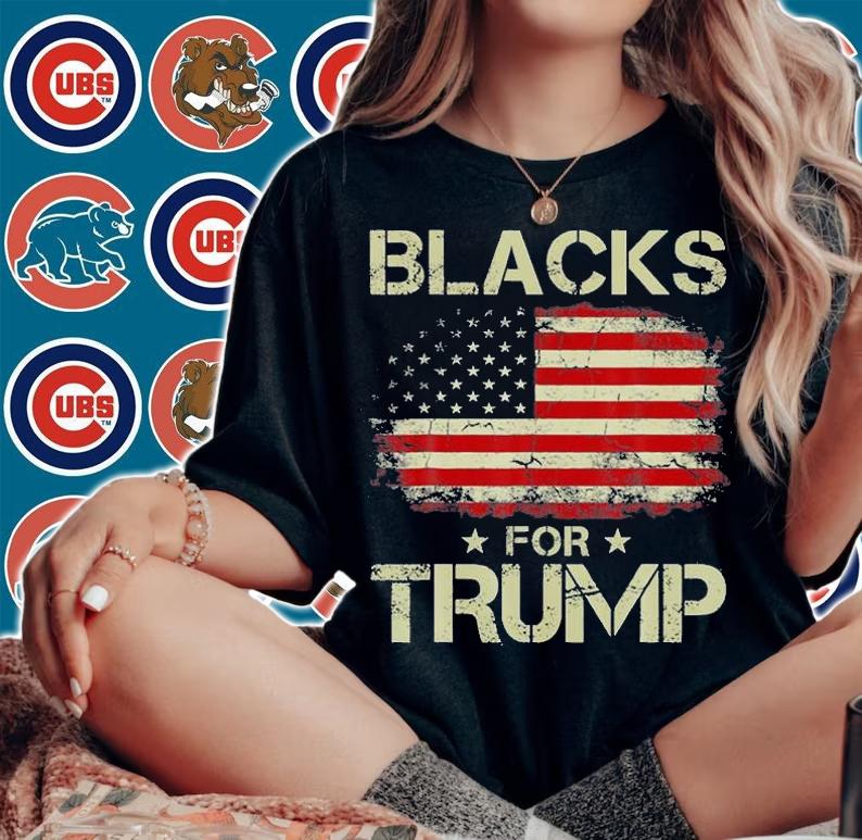 Vintage Blacks For Trump 2024 USA Flag Patriots T-Shirt t-shirt woman shirt