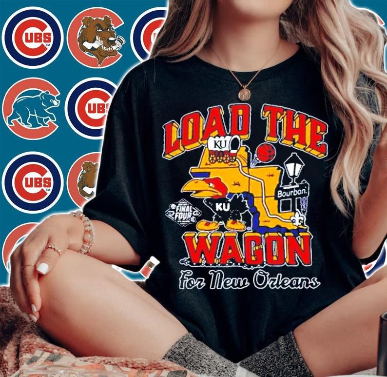 Kansas Jayhawks Load The Wagon For New Orleans 2022 Shirt t-shirt woman shirt