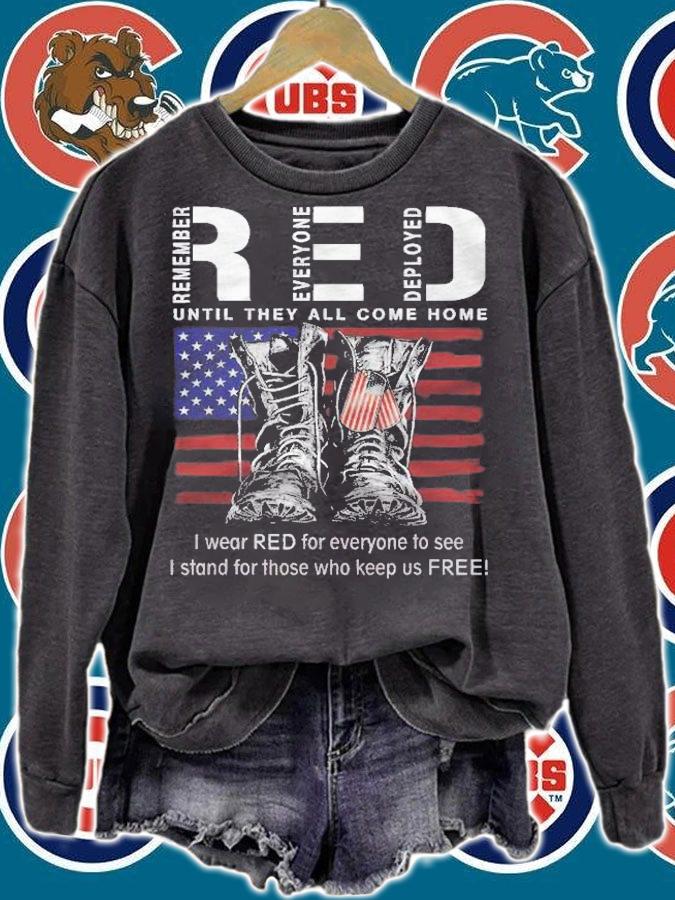 Until They Come Home My Soldier Red Friday Military Us Flag t-shirt