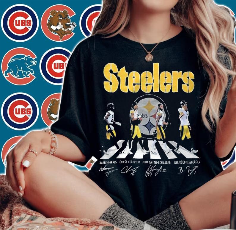 Pittsburgh Steelers Abbey Road signatures shirt t-shirt