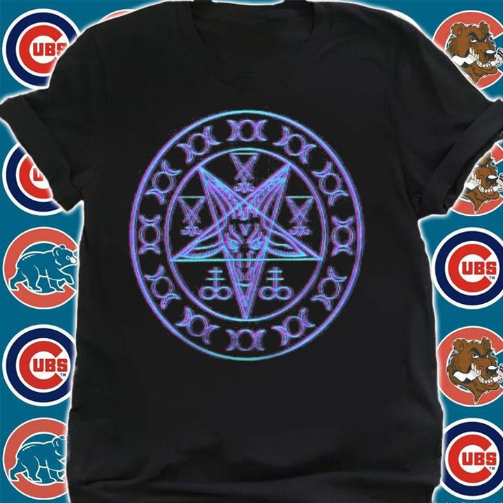 Synthwave Pentagram Sigil Of Baphomet Lucifer Triple Goddess Shirt t-shirt shirt