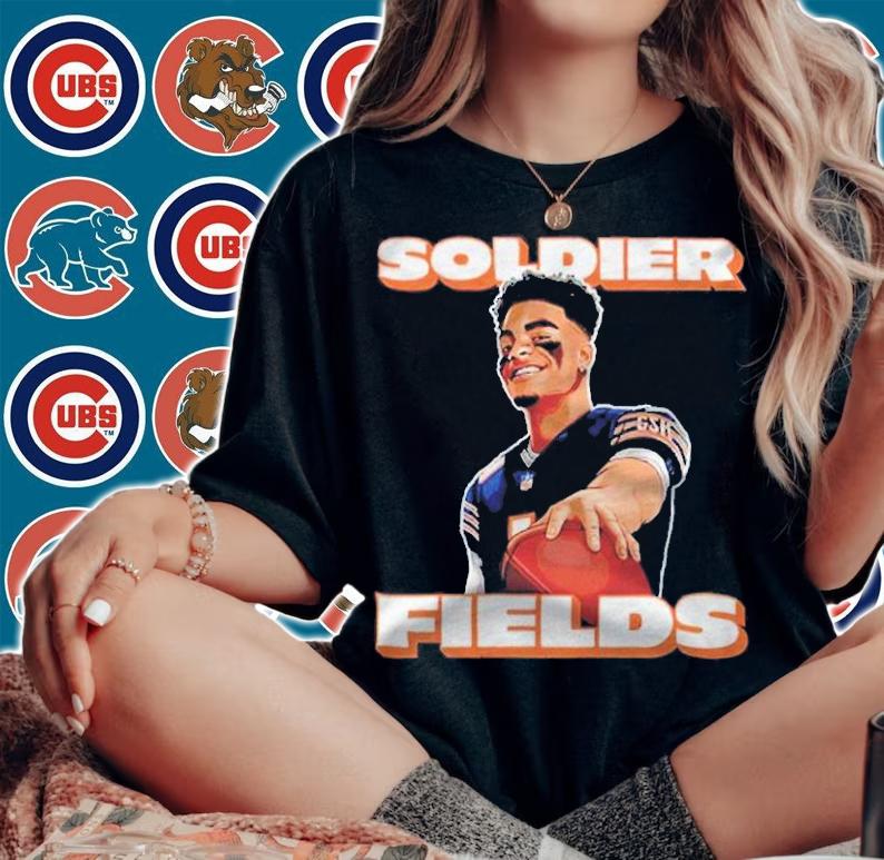 Justin Fields Chicago Bears soldier fields T-shirt t-shirt woman shirt