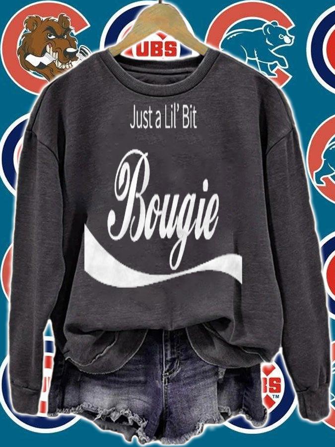Just A Lil Bit Bougie Funny Bad Fancy Text Shirt