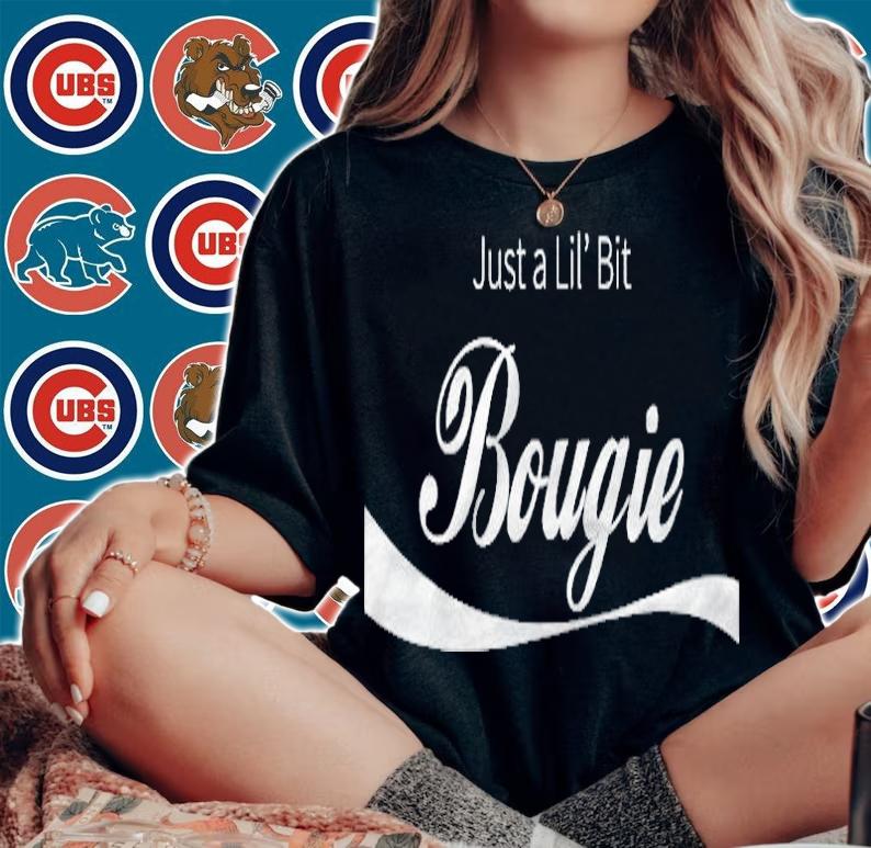 Just A Lil Bit Bougie Funny Bad Fancy Text Shirt