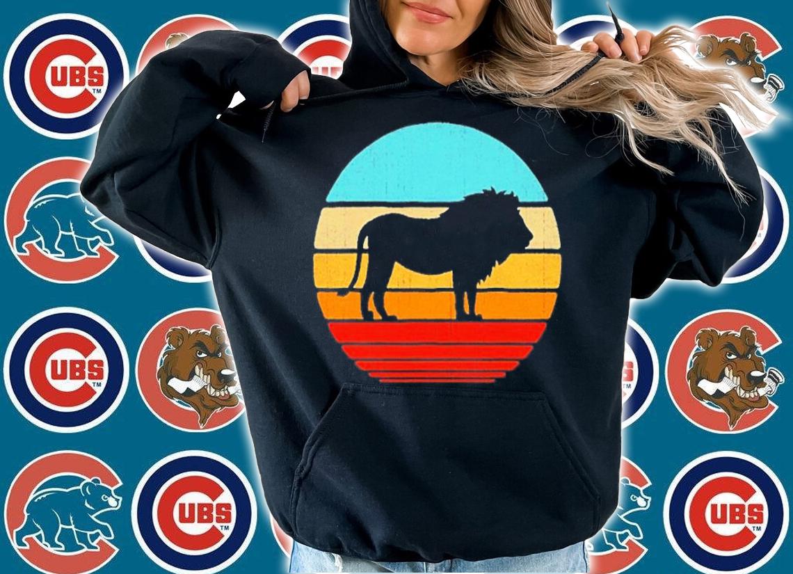 Lion Retro Vintage 60S 70S Sunset Mammal Animal Men Women T-Shirt