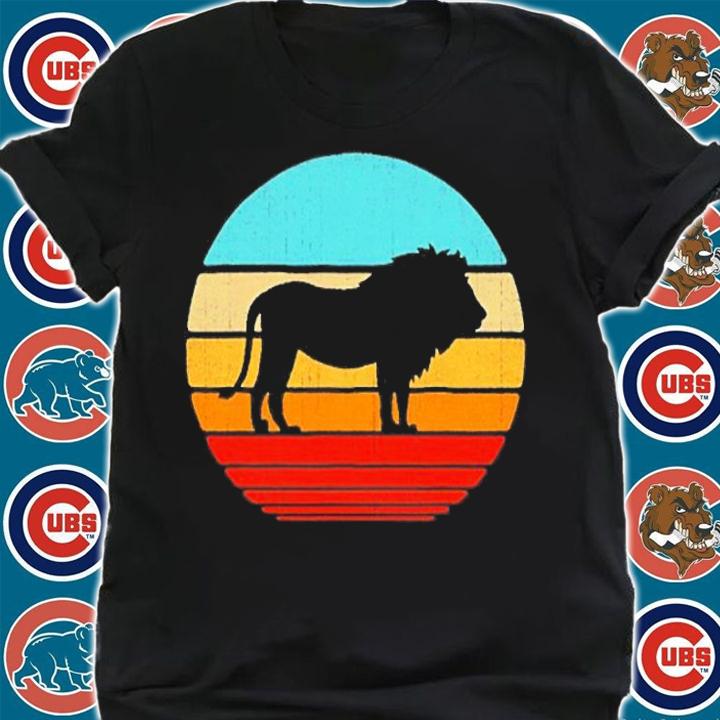 Lion Retro Vintage 60S 70S Sunset Mammal Animal Men Women T-Shirt