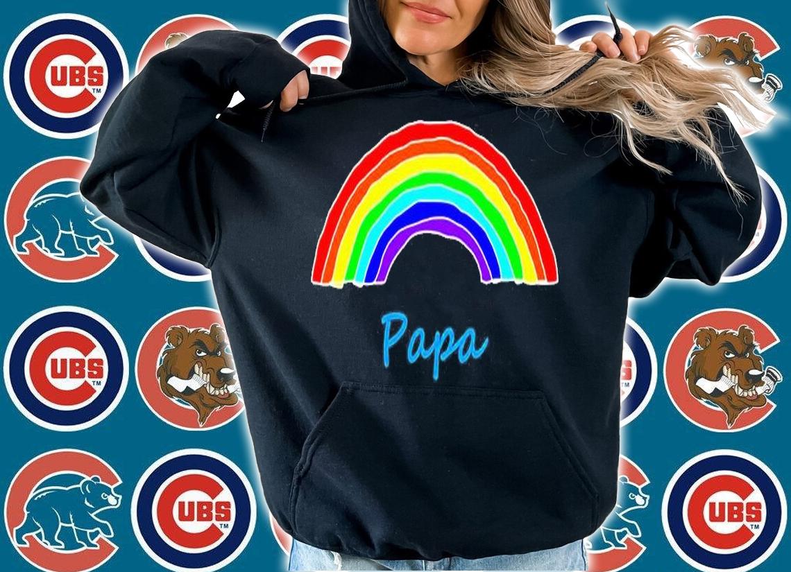 Papa Rainbow For Fathers Day T-Shirt hoodie