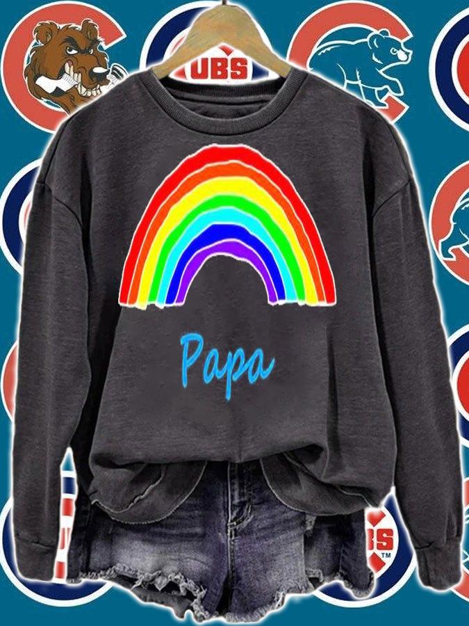 Papa Rainbow For Fathers Day T-Shirt sweatshirt