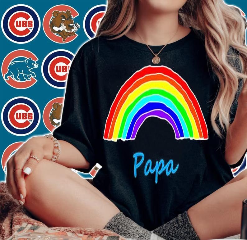 Papa Rainbow For Fathers Day T-Shirt woman shirt