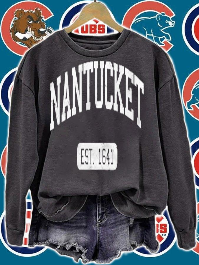 Womens Nantucket Massachusetts Est 1641 Ver2 T-shirt