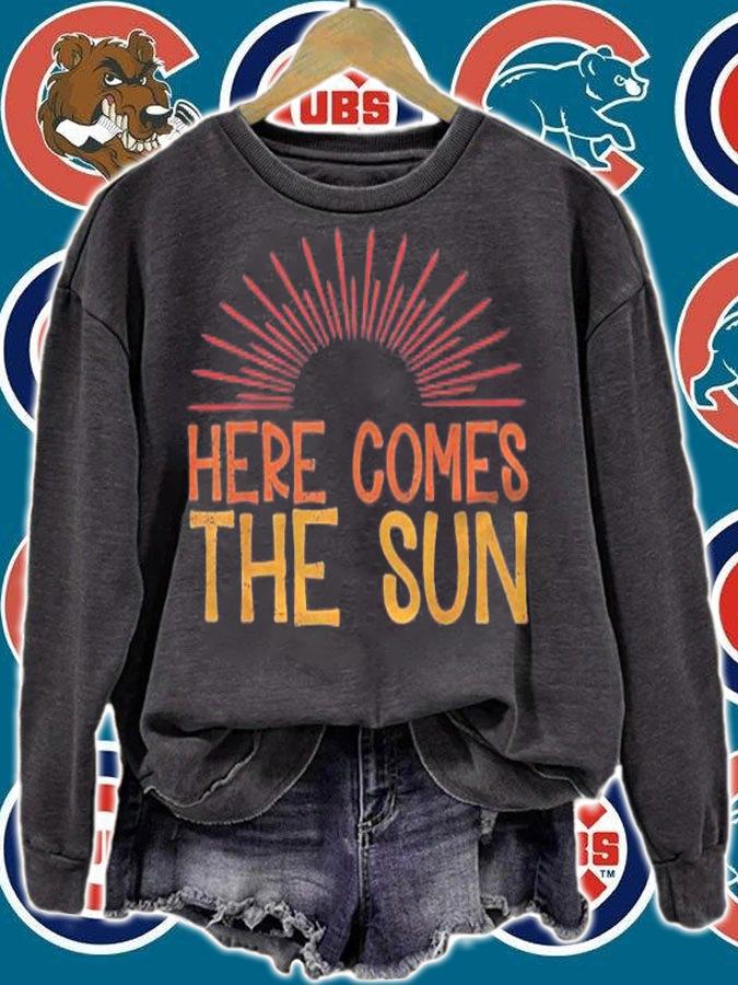 Here Comes The Sun Vintage Retro Beach Summer Vacation Shirt sweatshirt