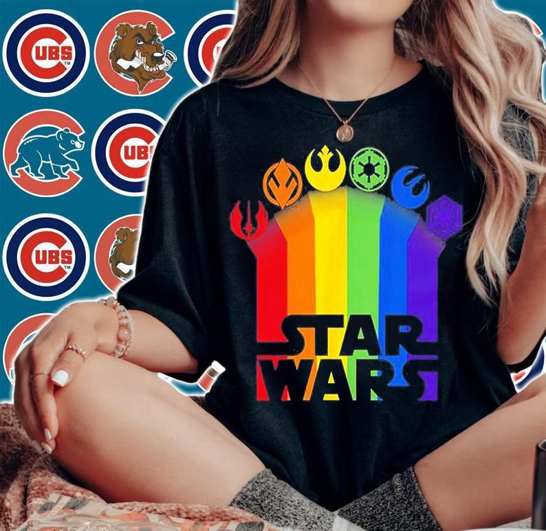 Star Wars Icon Trails Rainbow Pride Logo T-Shirt