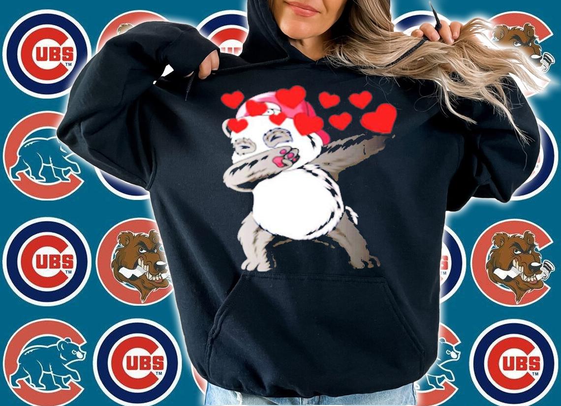 Valentine Heart Bear Dabbing Panda T-Shirt hoodie