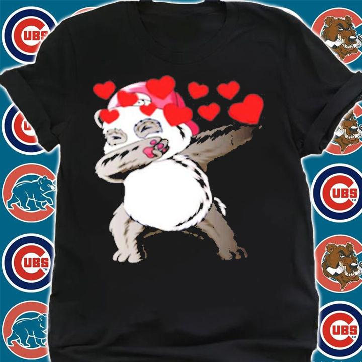 Valentine Heart Bear Dabbing Panda T-Shirt shirt