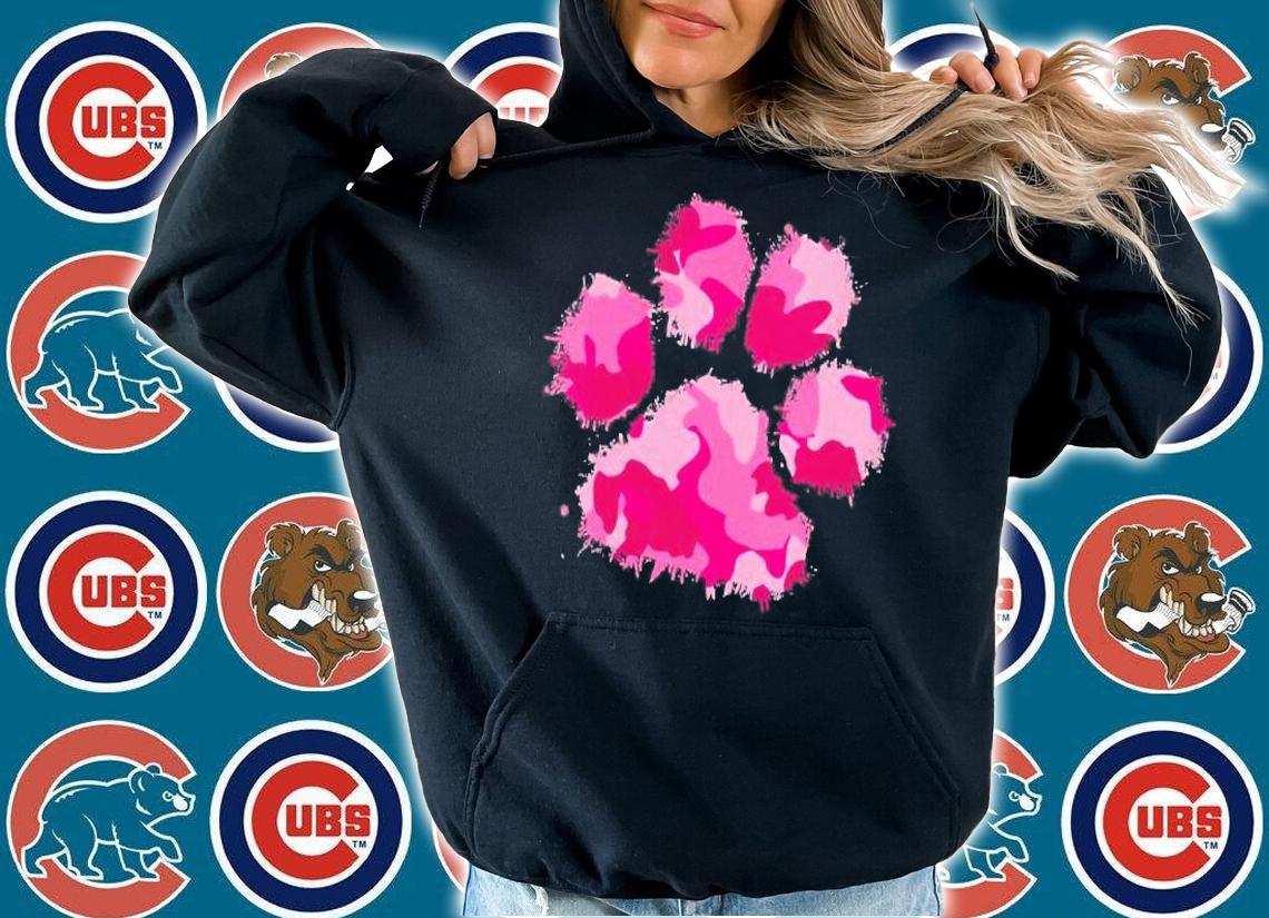 Womens Camo Dog Paw Print Pink Camouflage Cat Gifts Military Mom Shirt hoodie