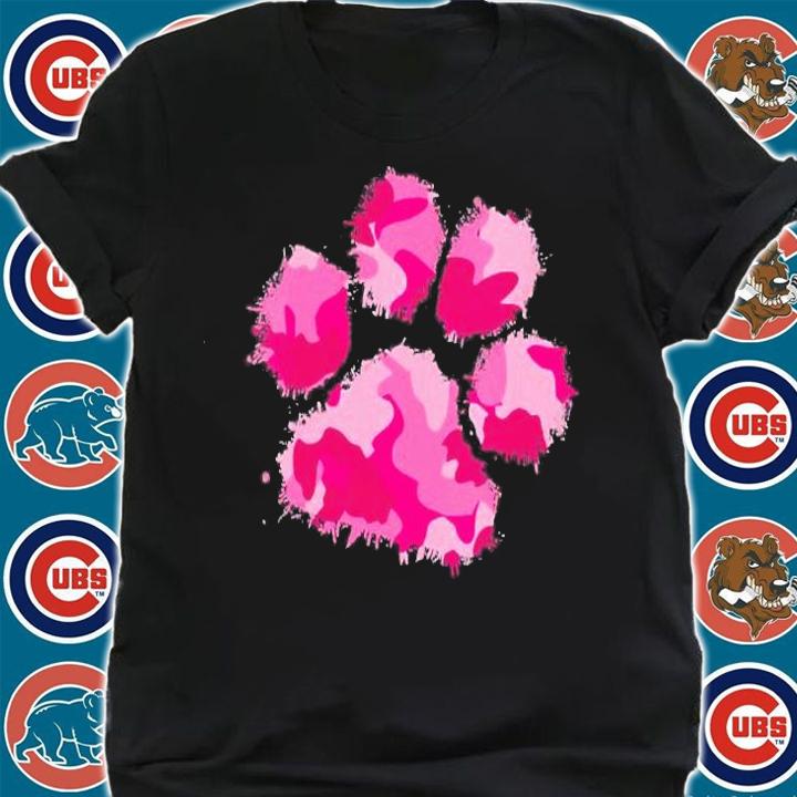 Womens Camo Dog Paw Print Pink Camouflage Cat Gifts Military Mom Shirt shirt
