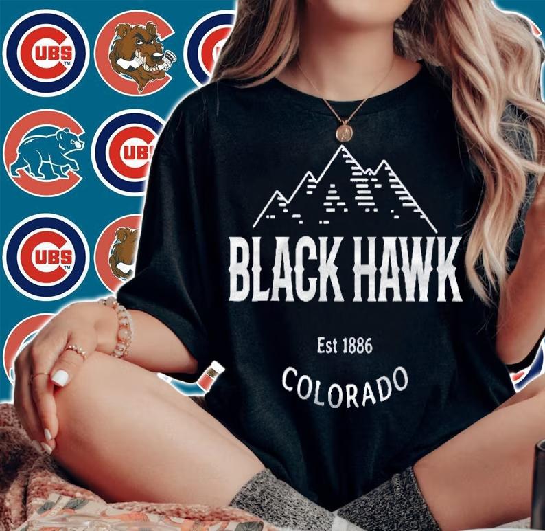 Retro Cool Black Hawk Colorado Rocky Mountains Novelty Art Shirt