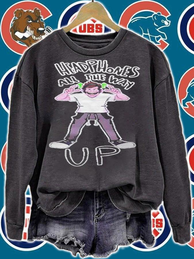 Zachbealetv headphones all the way up T-shirt sweatshirt