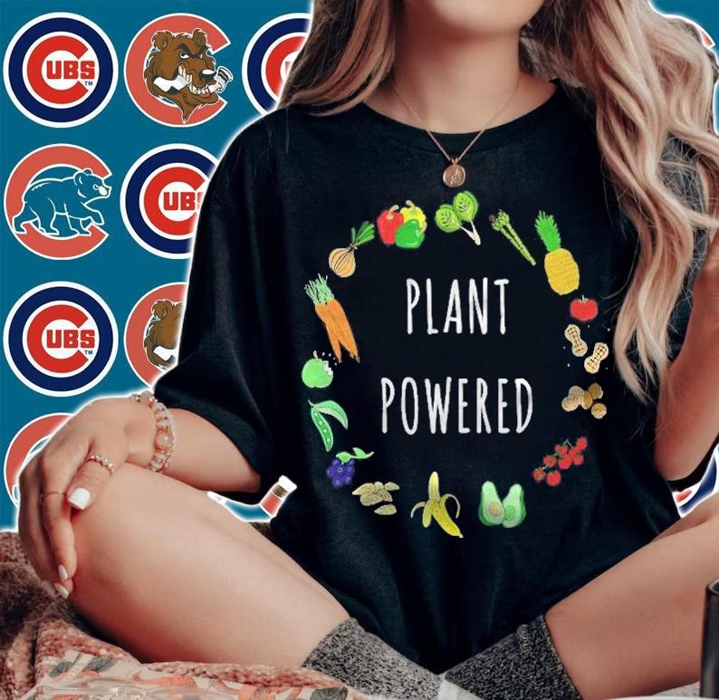Plant Powered Vegan Plant Based Vegetarian Shirt