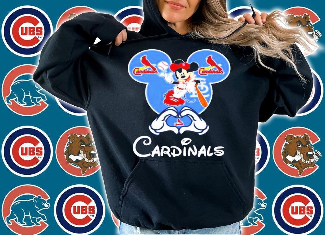 Disney Mickey Mouse Love St. Louis Cardinals Heart Shirt hoodie