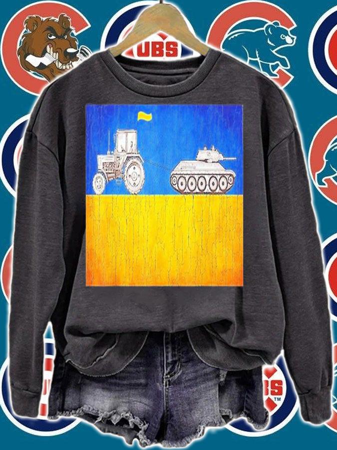Funny Ukrainian Farmer Tractor Tank Meme Ukraine Tractor T-Shirt sweatshirt