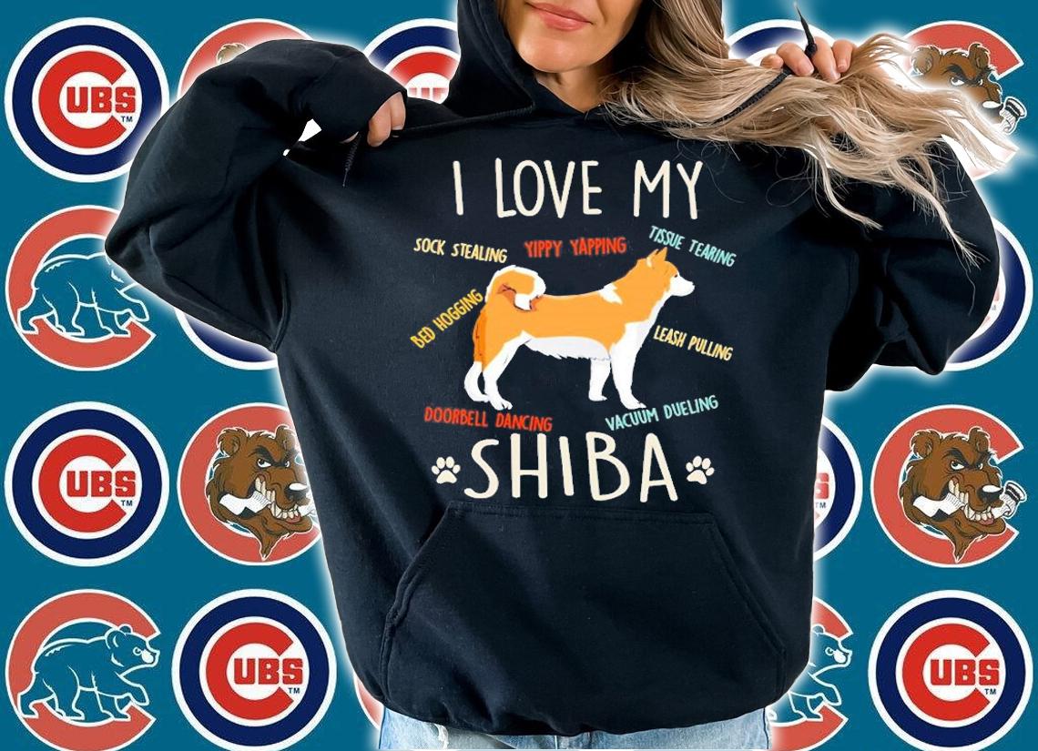 I Love My Shiba Inu Dog Lover Mom Dad Cute Funny Gift T-Shirt hoodie