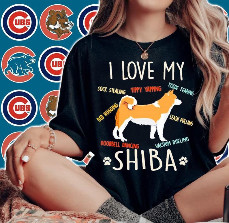 I Love My Shiba Inu Dog Lover Mom Dad Cute Funny Gift T-Shirt woman shirt