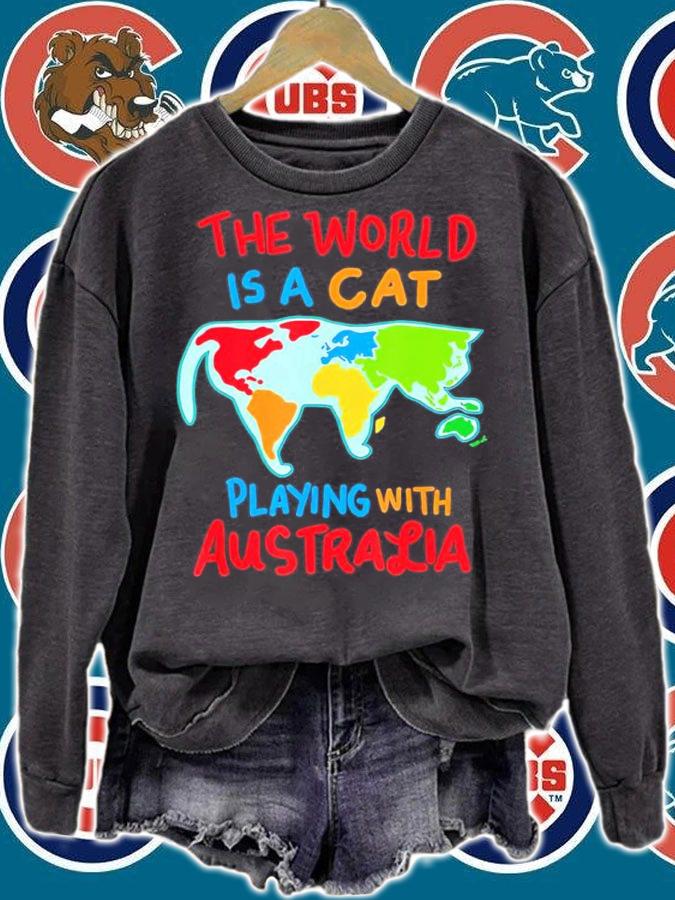The World Is A Cat Playing With Australia shirt
