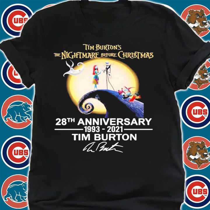 Tim Burton's The Nightmare Before Christmas 28th Anniversary 1993 2021 Signature t-shirt shirt