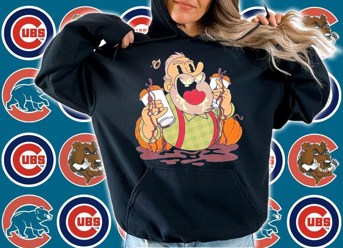 Crazy Cartoon Coffee Man Drinking Pumpkin Spiced Latte T-Shirt hoodie