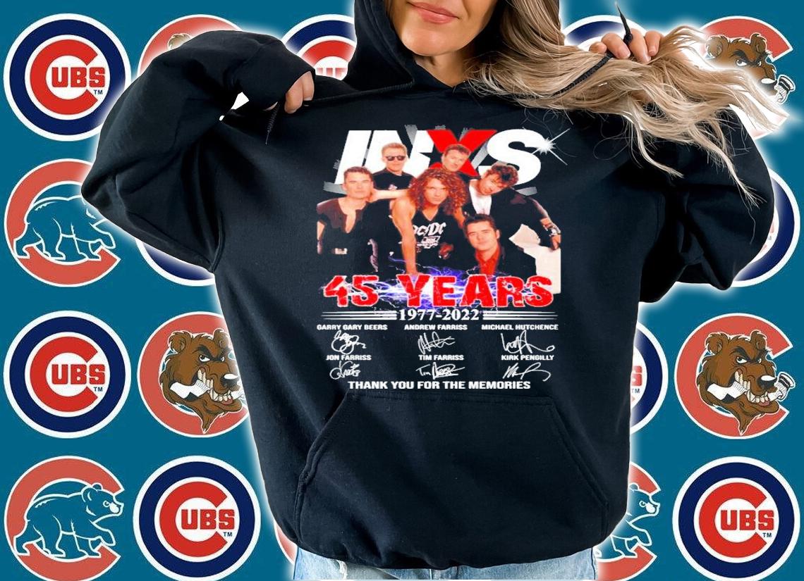INXS Rock Band 45 Years 1977-2022 Signatures Thank You For The Memories Shirt hoodie