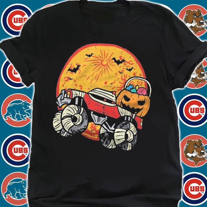 Kids Mummy Monster Truck Pumpkin Moon Halloween Toddler Boys Kids Shirt
