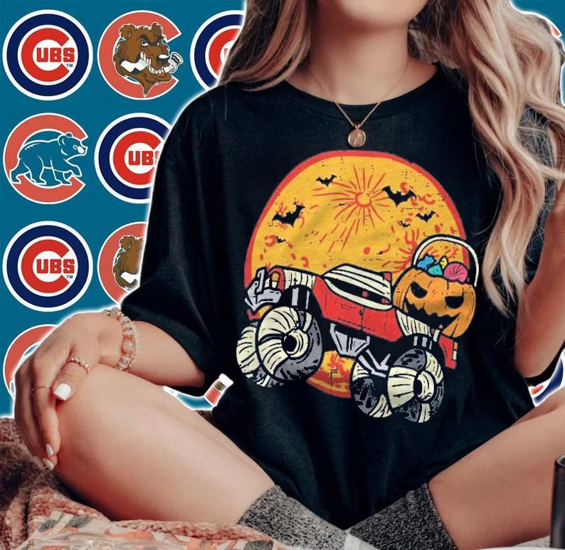 Kids Mummy Monster Truck Pumpkin Moon Halloween Toddler Boys Kids Shirt