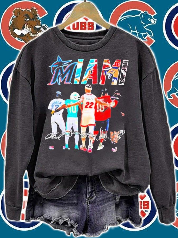 Miami Sport Team Miami Jazz Chisholm Tyreek Hill Jimmy Butler A. Barkov And Gonzalo Higuan Signatures Shirt sweatshirt