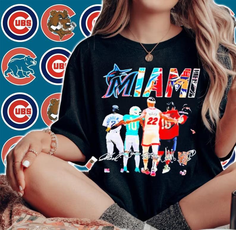 Miami Sport Team Miami Jazz Chisholm Tyreek Hill Jimmy Butler A. Barkov And Gonzalo Higuan Signatures Shirt woman shirt