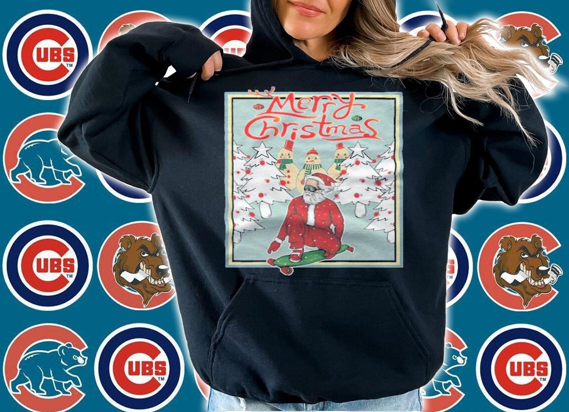 Santa Claus skate Christmas T-shirt hoodie
